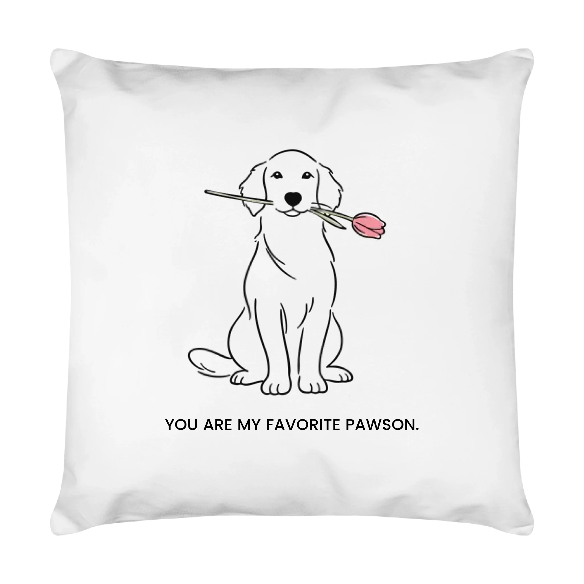 Kissen mit eigenem Motiv I Fineline Vierbeiner mit Blume