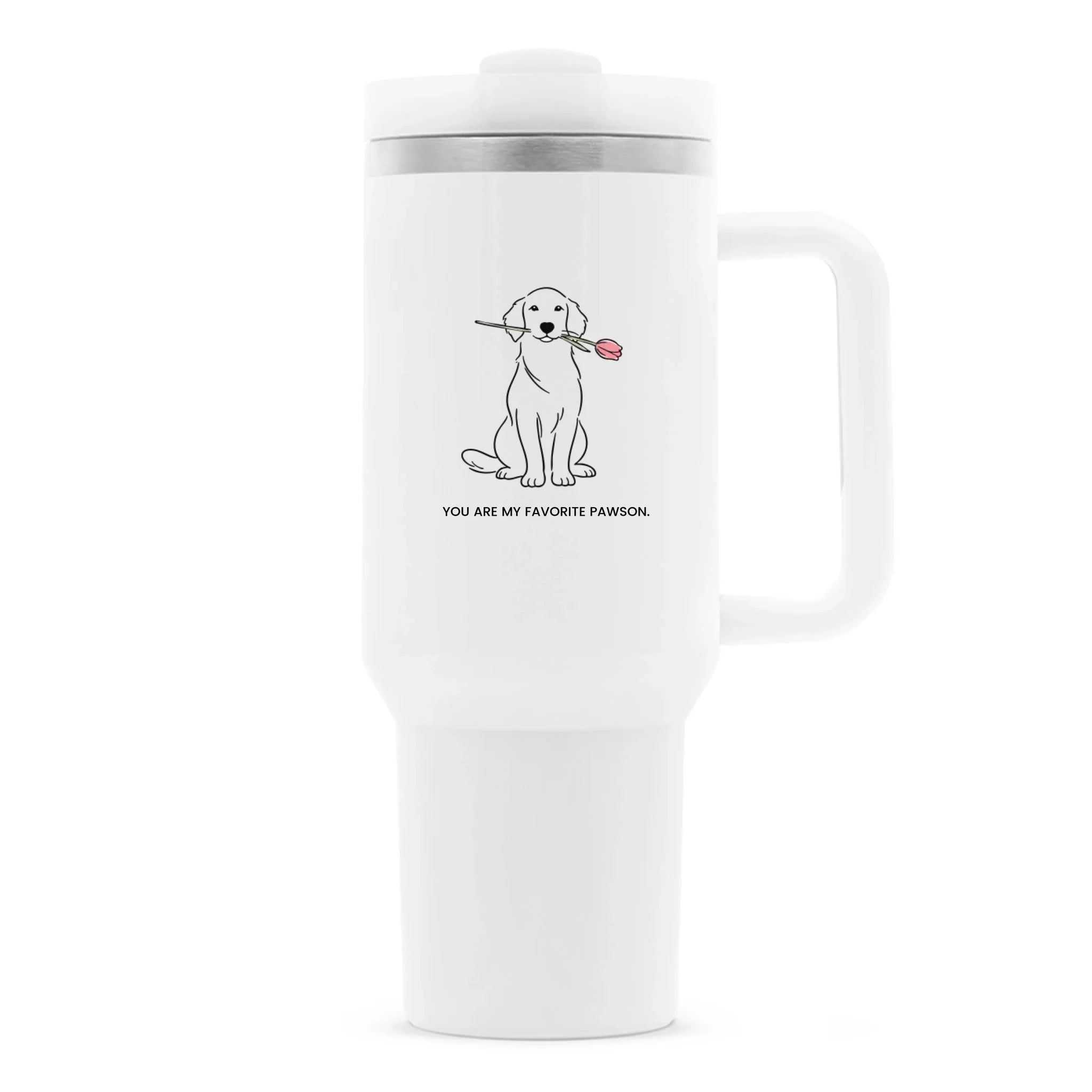 Kissen mit eigenem Motiv I Fineline Vierbeiner mit Blume