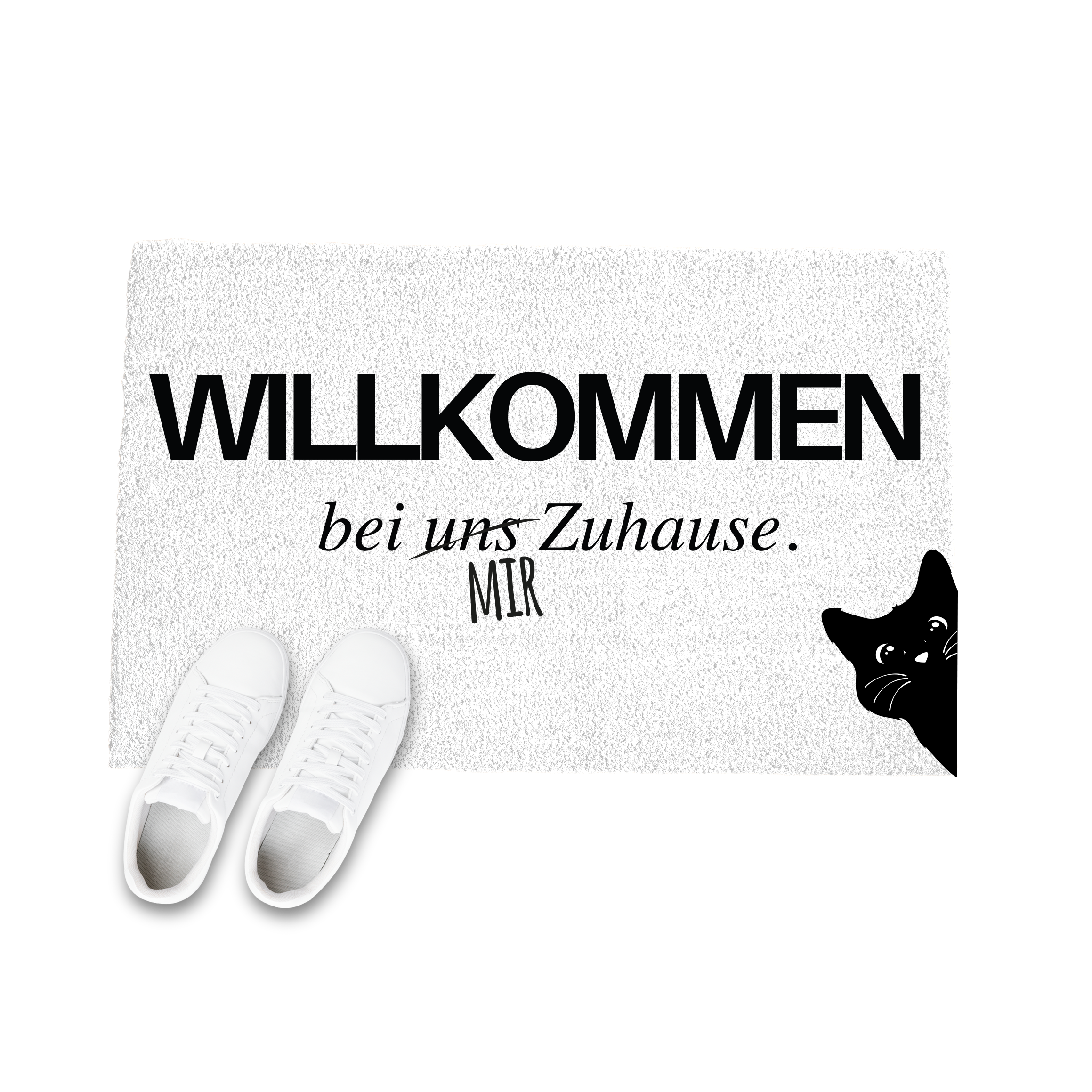 Fußmatte mit Katzen-Motiv I "Willkommen"